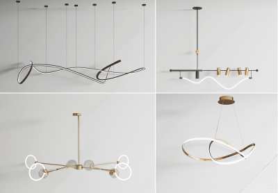 现代吊灯组合3D模型下载